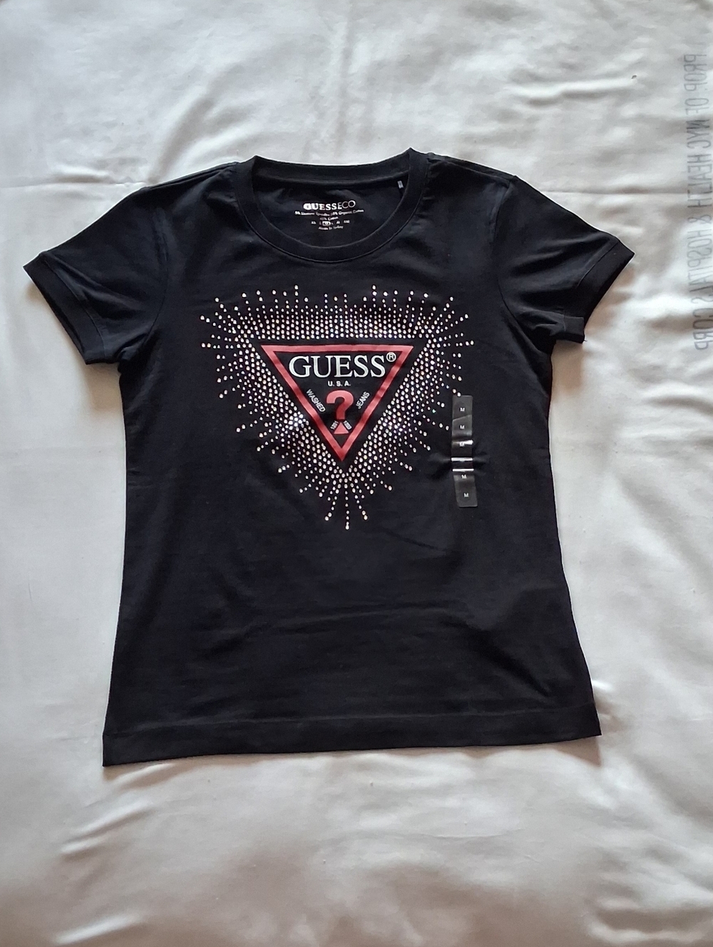Guess Black Shirt with Rhinestone SizeMedium NWT